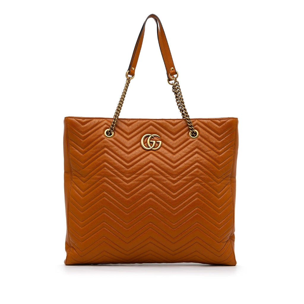 Gucci GG Marmont Tote Bag Orange Matelassé