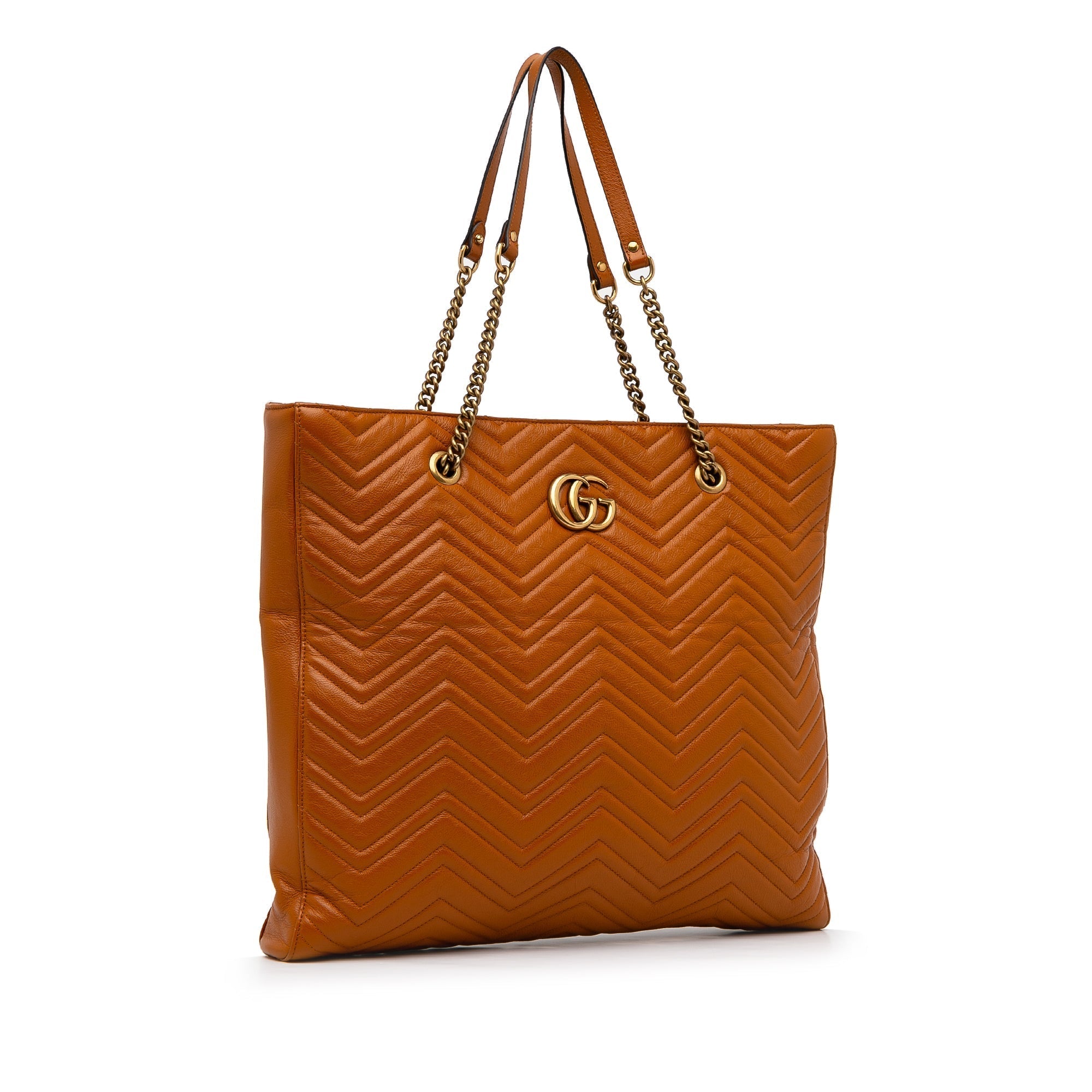 Gucci GG Marmont Tote Bag Orange Matelassé