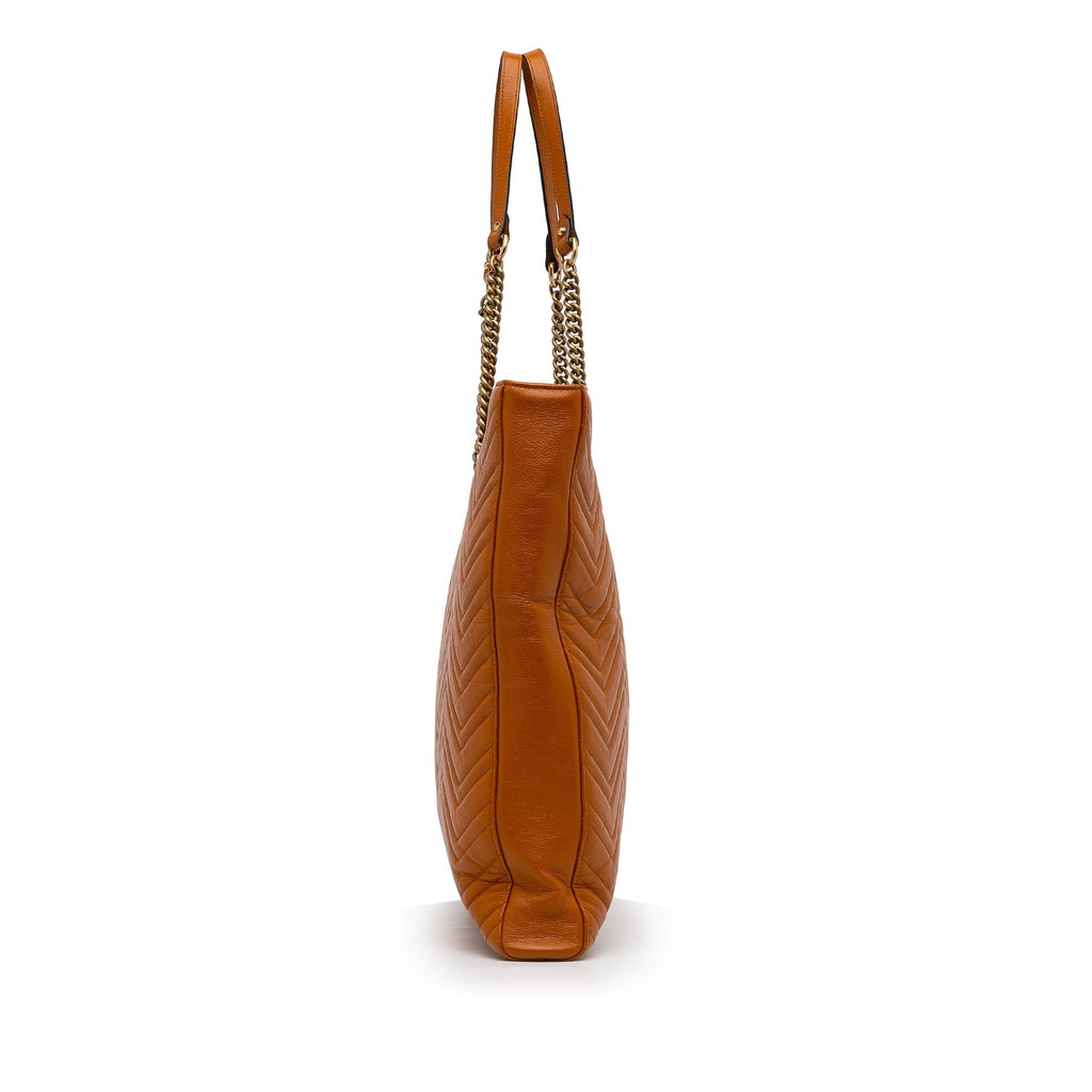 Gucci GG Marmont Tote Bag Orange Matelassé