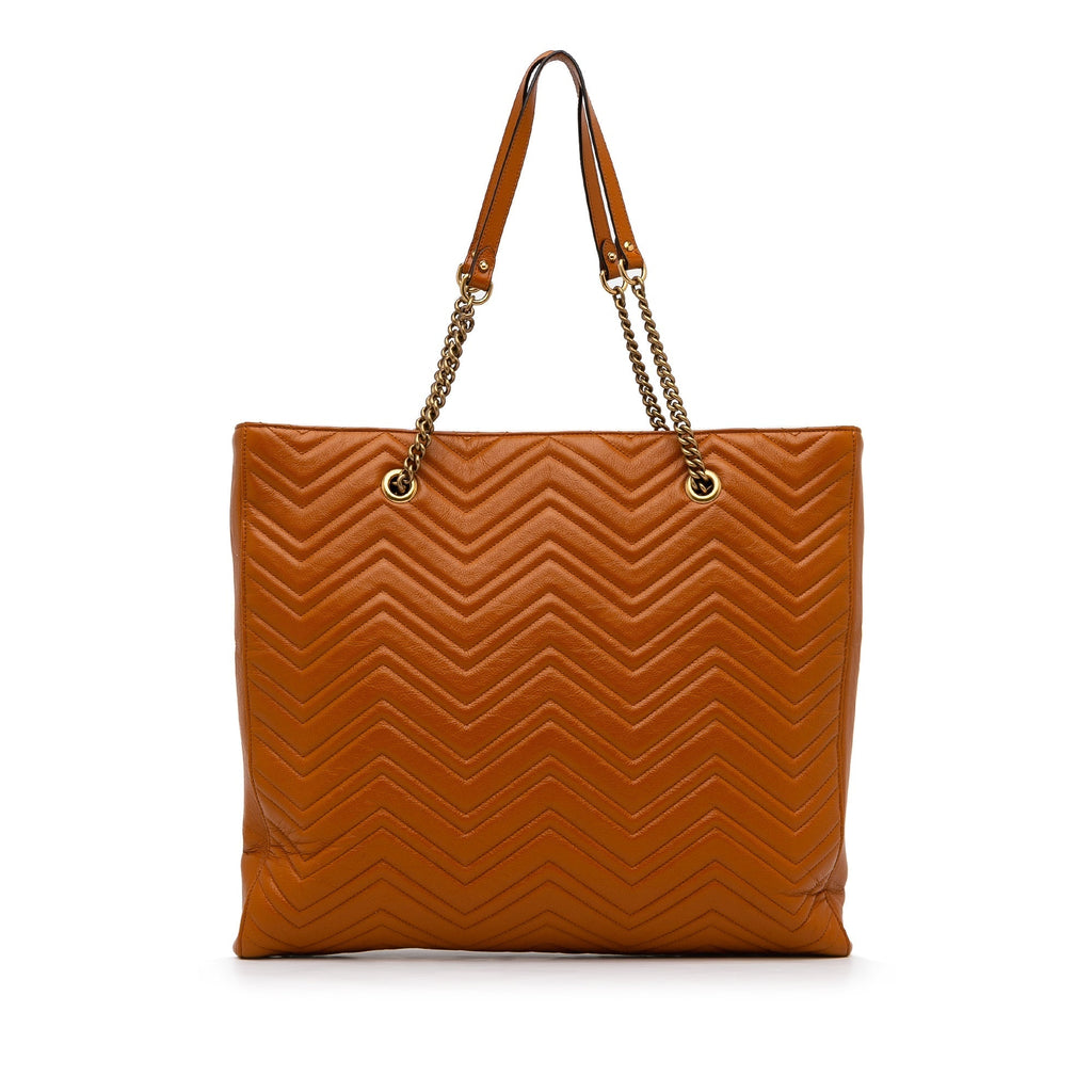 Gucci GG Marmont Tote Bag Orange Matelassé