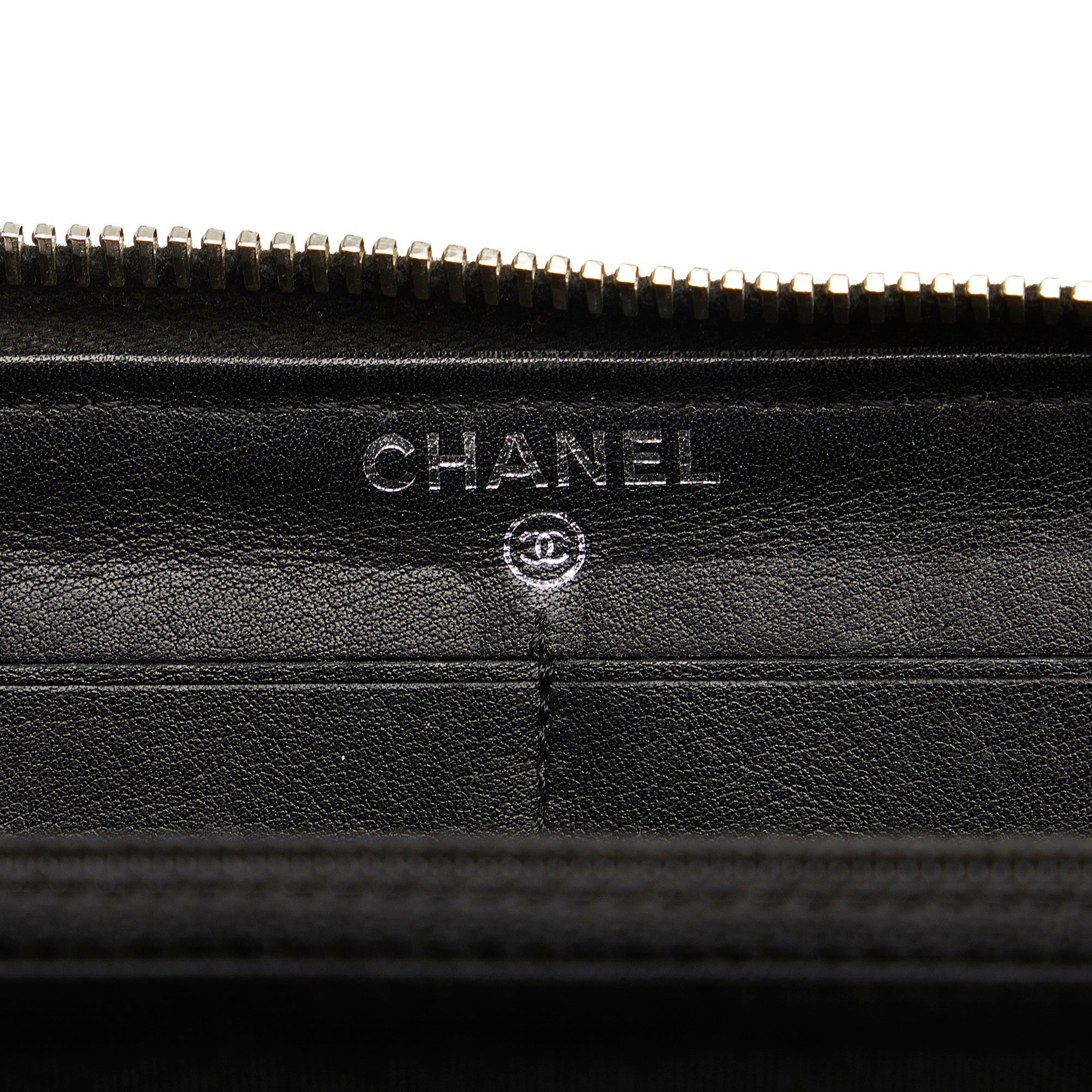CHANEL Brilliant Patent Zip Around Wallet Long Wallets