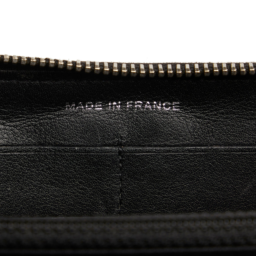 CHANEL Brilliant Patent Zip Around Wallet Long Wallets