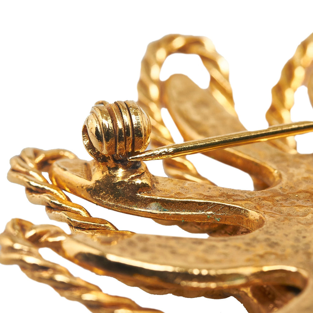 CHANEL CC Sun Motif Brooch Costume Brooch