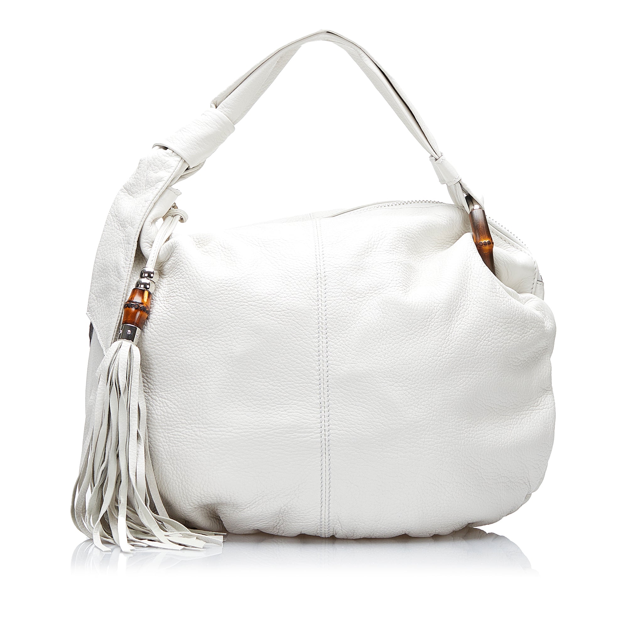 Gucci Bamboo Jungle Hobo Bag White