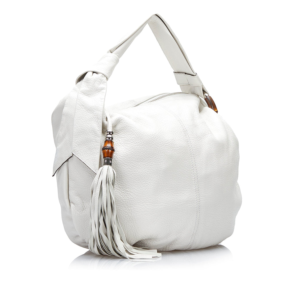 Gucci Bamboo Jungle Hobo Bag White