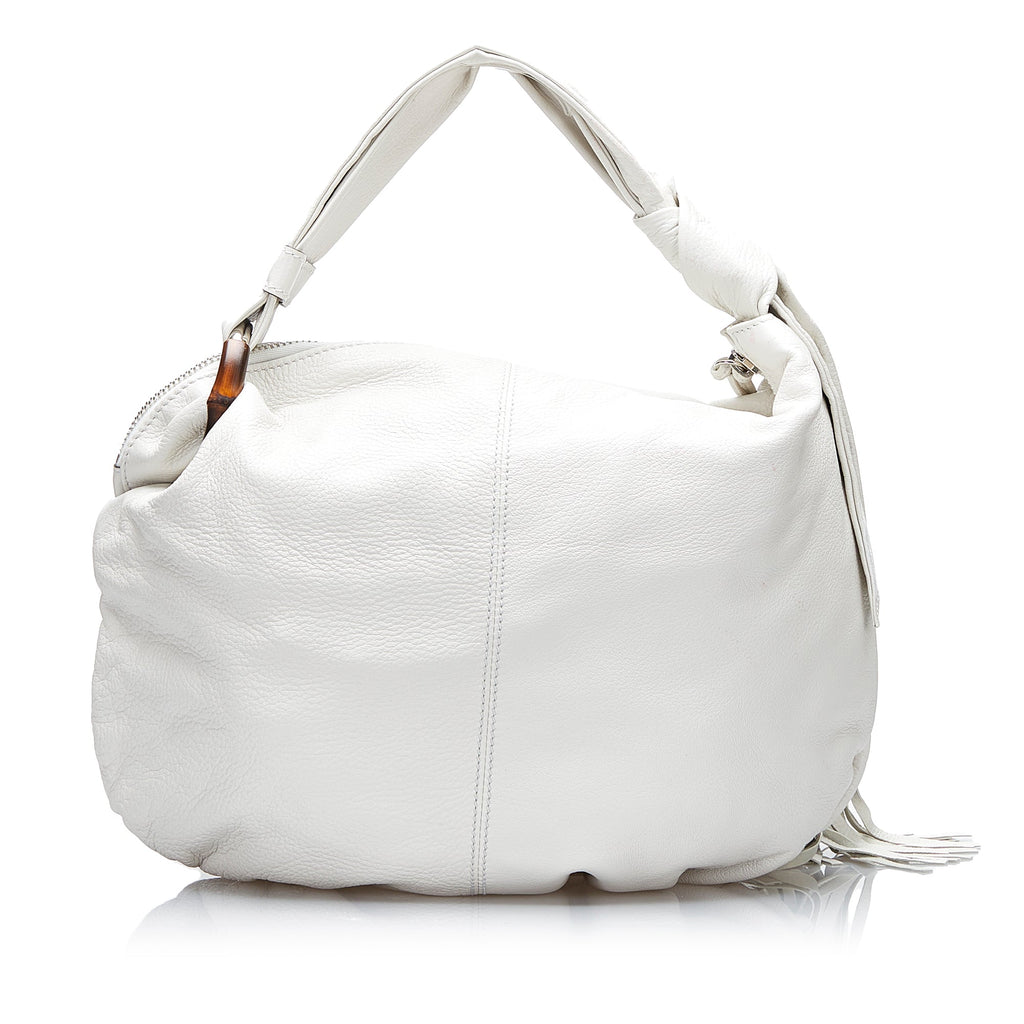 Gucci Bamboo Jungle Hobo Bag White