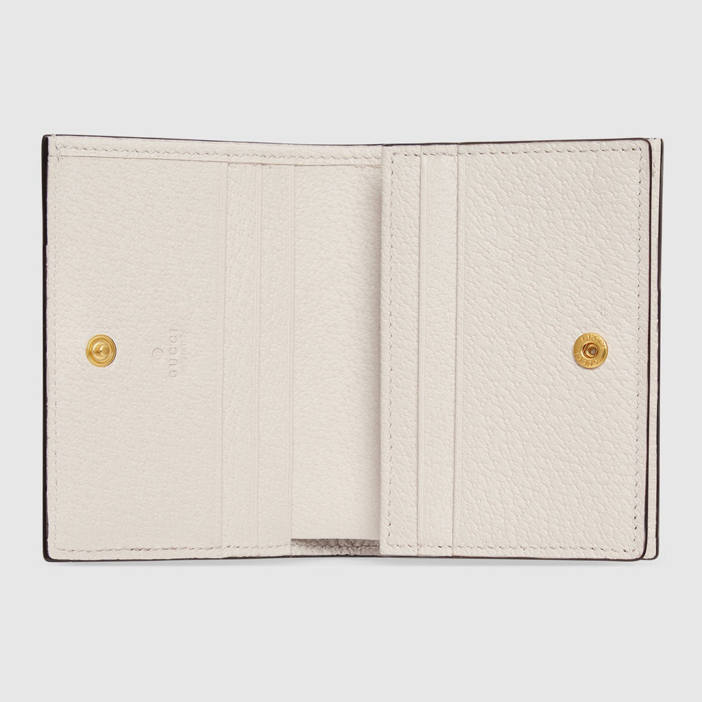 Gucci Ophidia Leather Card Case Wallet White