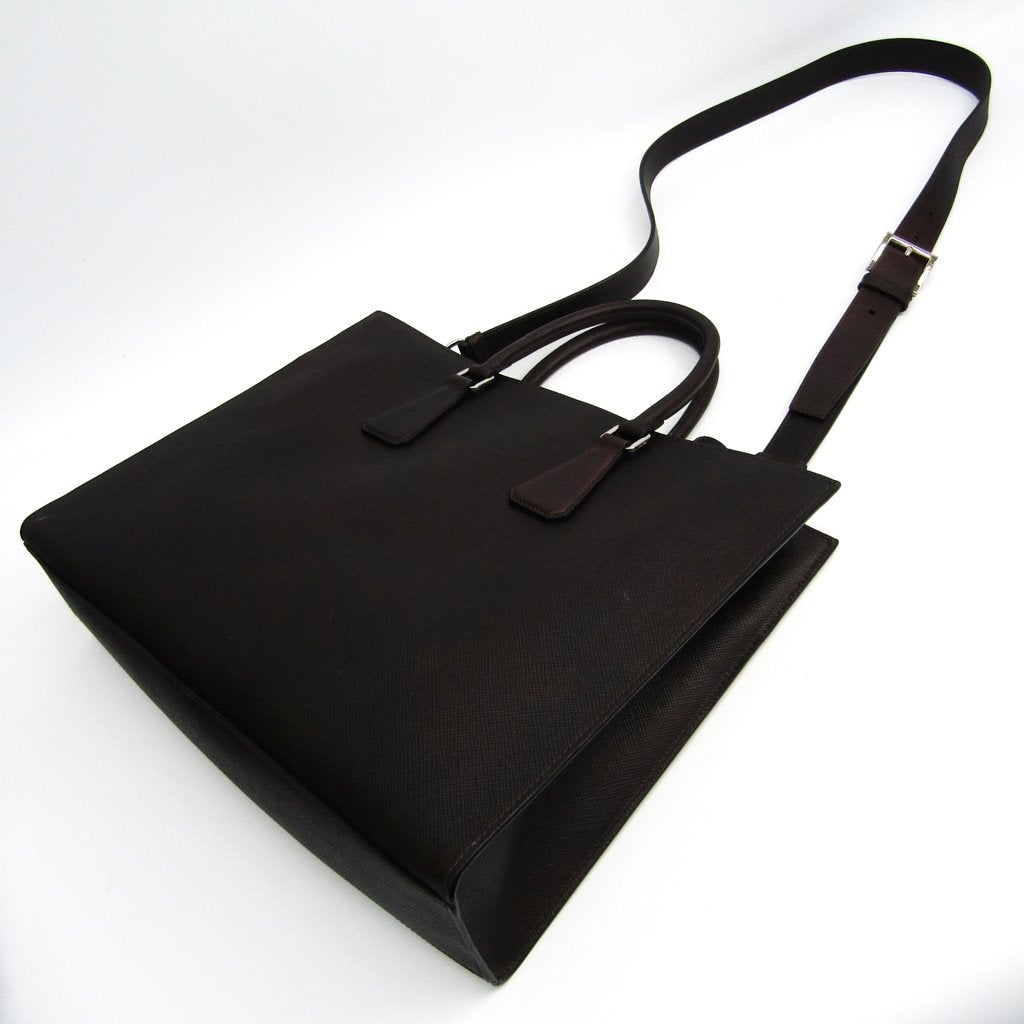 Prada Brown Saffiano Leather Cuir Shoulder Bag (SHA12163)