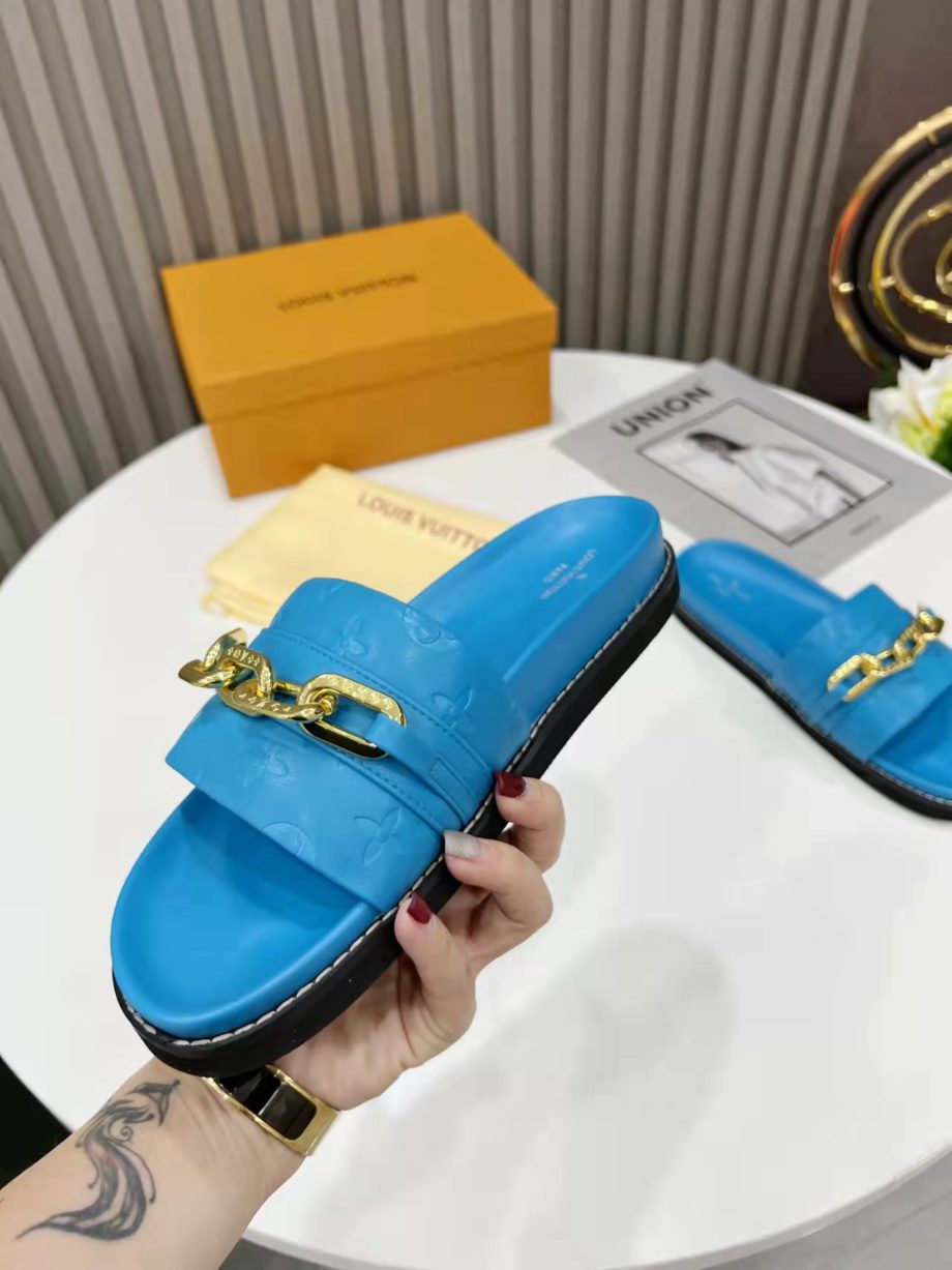 louis vuitton Sunset Flat Comfort Mule Blue For Women LV