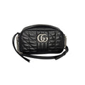 Gucci Black Small Aria Marmont Crossbody Matelasse Camera Bag
