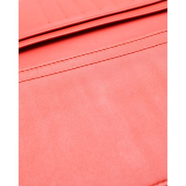 CHANEL Red Camelia Wallet