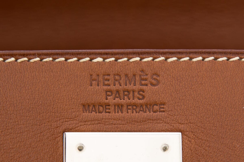Hermès Vintage Kelly 40 Crinoline & Barenia Leather Handbag