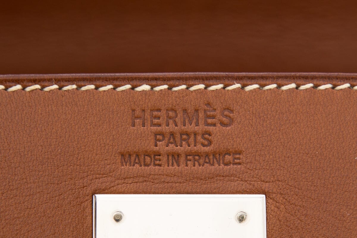 Hermès Vintage Kelly 40 Crinoline & Barenia Leather Handbag