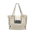 CHANEL Cream Mademoiselle Lock East West Tote