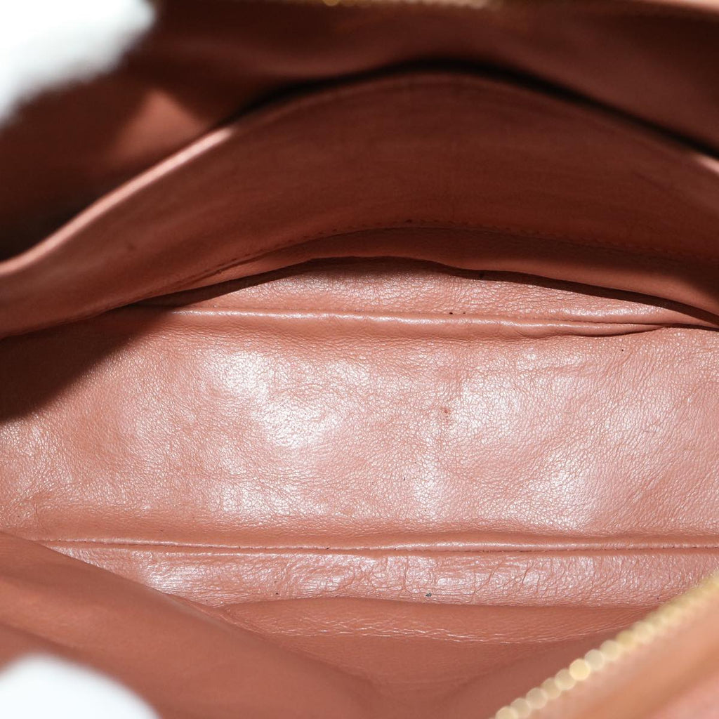 CHANEL Diana Turn Lock Chain Shoulder Bag Linen Fringe Pink CC  30153A