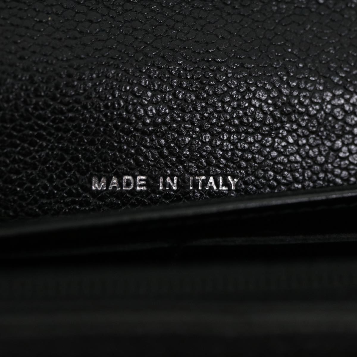 CHANEL V stitch Long Wallet Caviar Skin Black CC  30285A