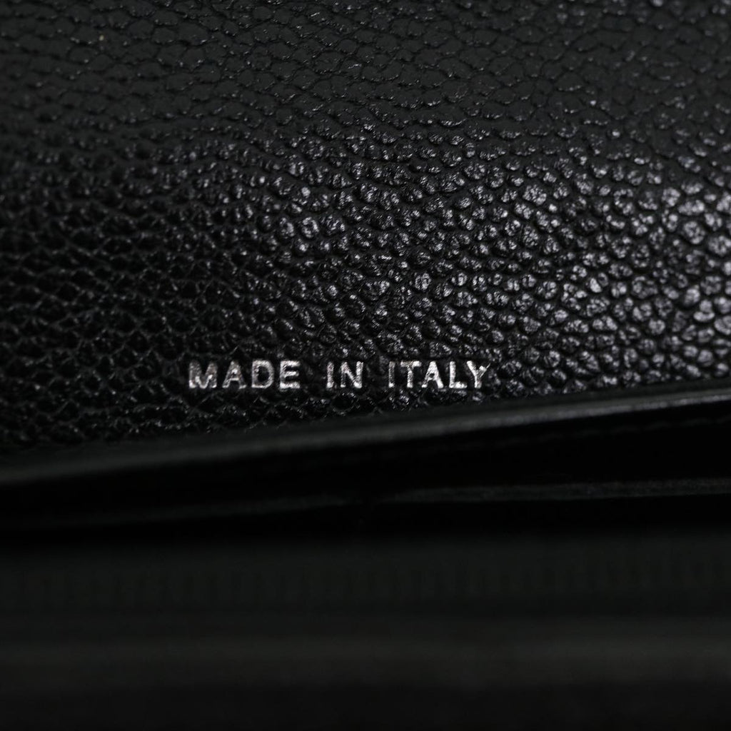 CHANEL V stitch Long Wallet Caviar Skin Black CC Auth 30285A