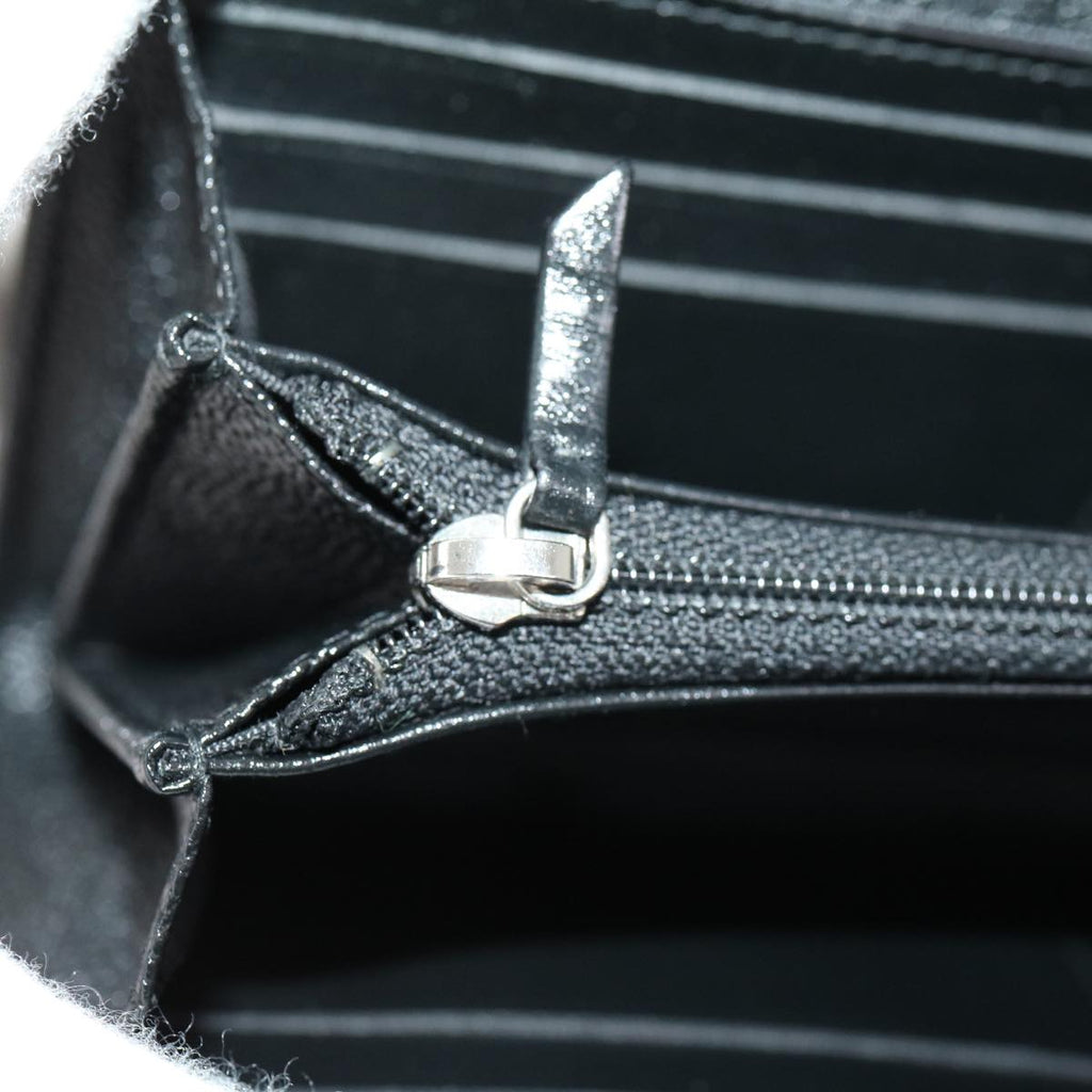 CHANEL V stitch Long Wallet Caviar Skin Black CC  30285A