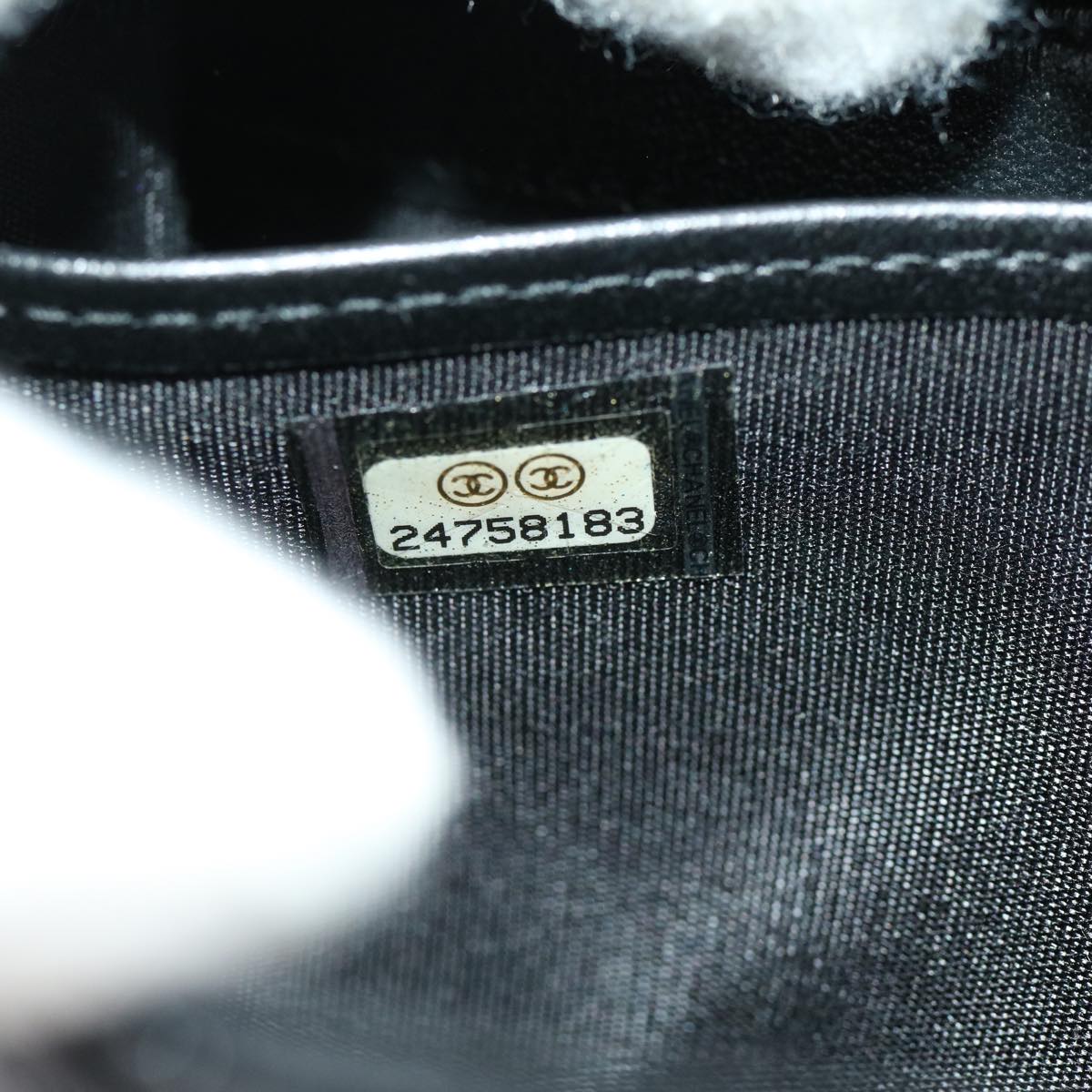 CHANEL V stitch Long Wallet Caviar Skin Black CC  30285A