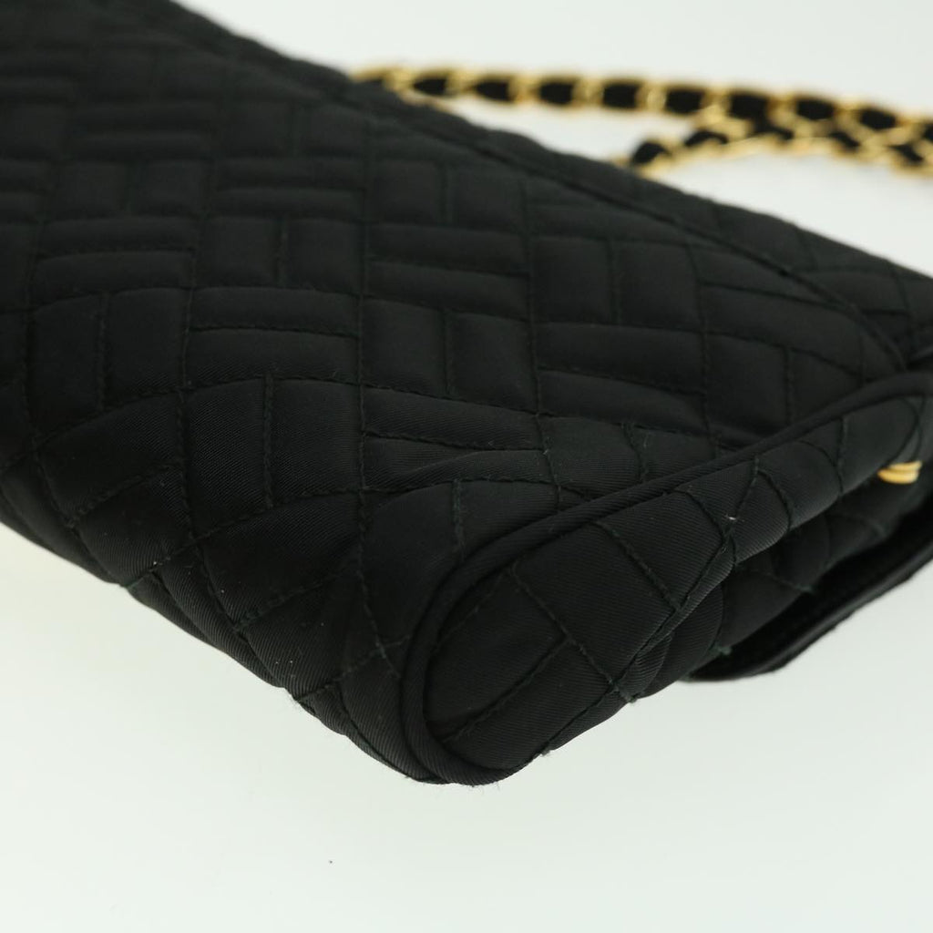 PRADA Chain Shoulder Bag Nylon Black Gold  30469A