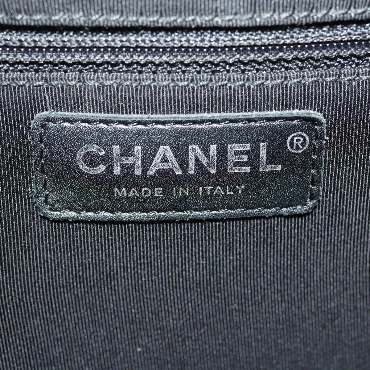 CHANEL Turn Lock Chain Shoulder Bag Wool Gray CC  30734A