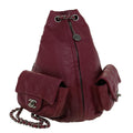 CHANEL Matelasse Chain Backpack Lamb Skin Bordeaux CC  30736A
