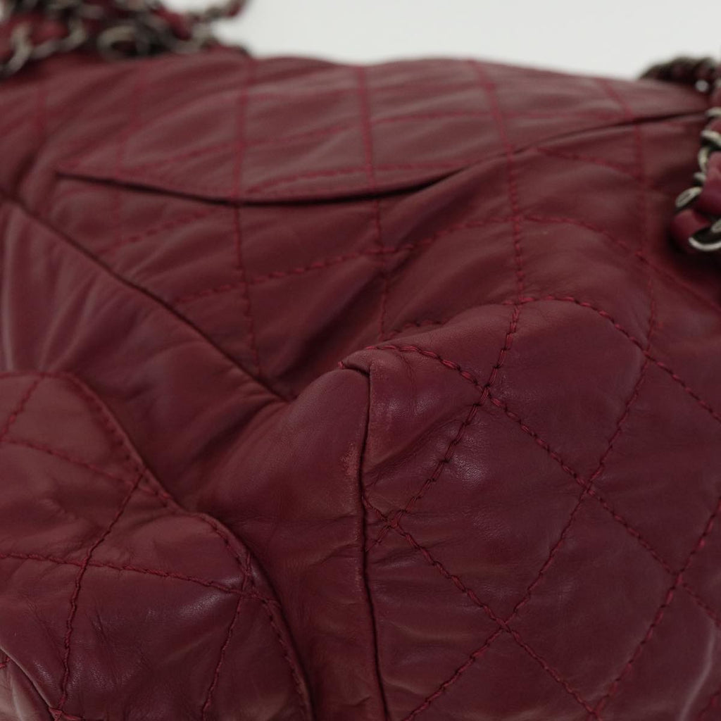 CHANEL Matelasse Chain Backpack Lamb Skin Bordeaux CC  30736A