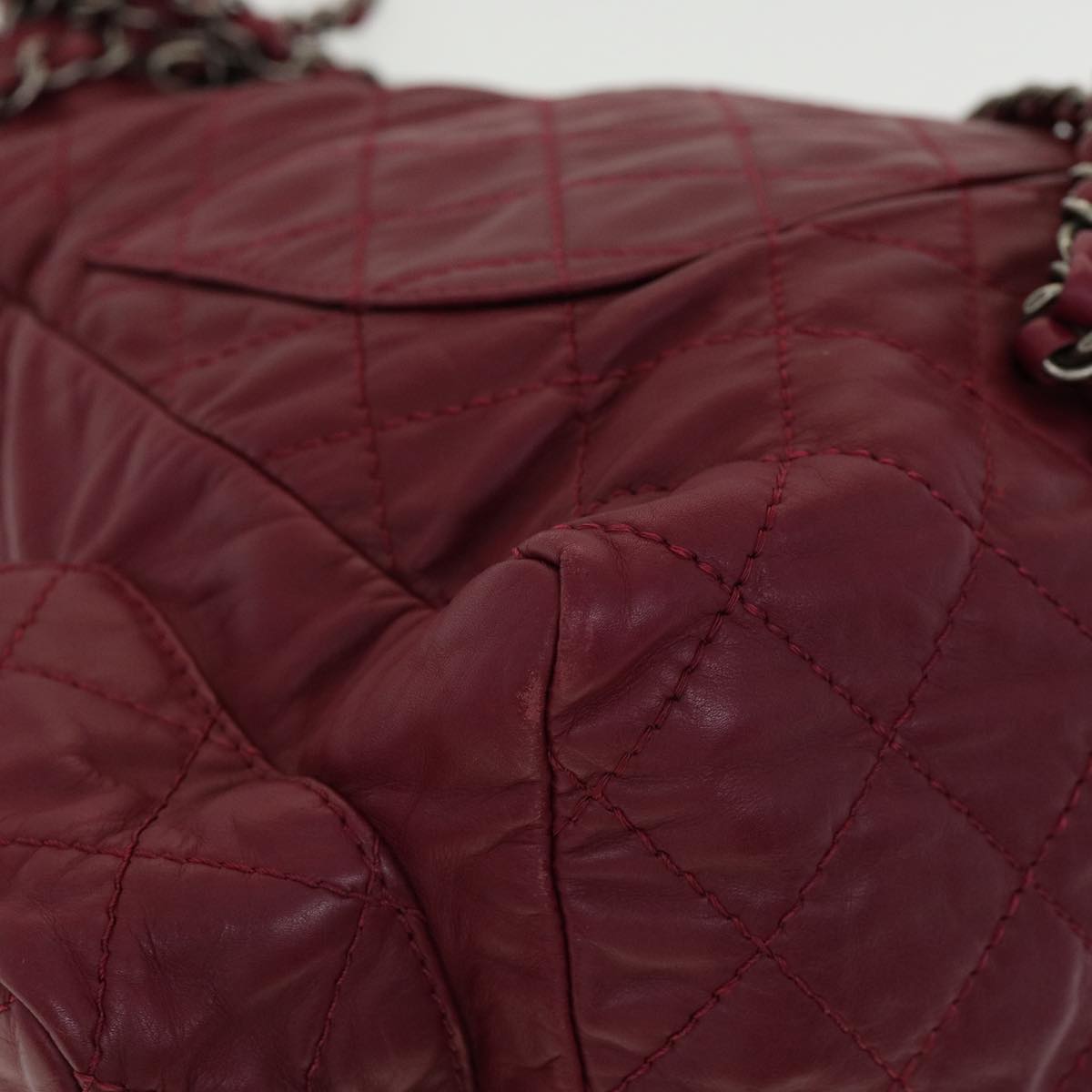 CHANEL Matelasse Chain Backpack Lamb Skin Bordeaux CC  30736A