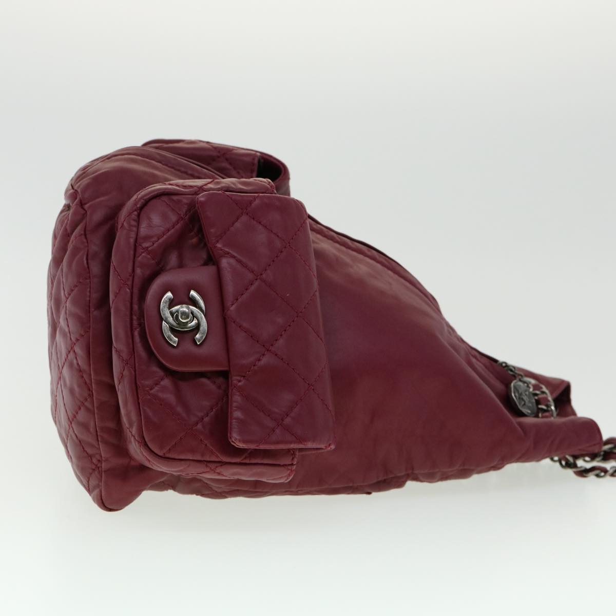 CHANEL Matelasse Chain Backpack Lamb Skin Bordeaux CC  30736A