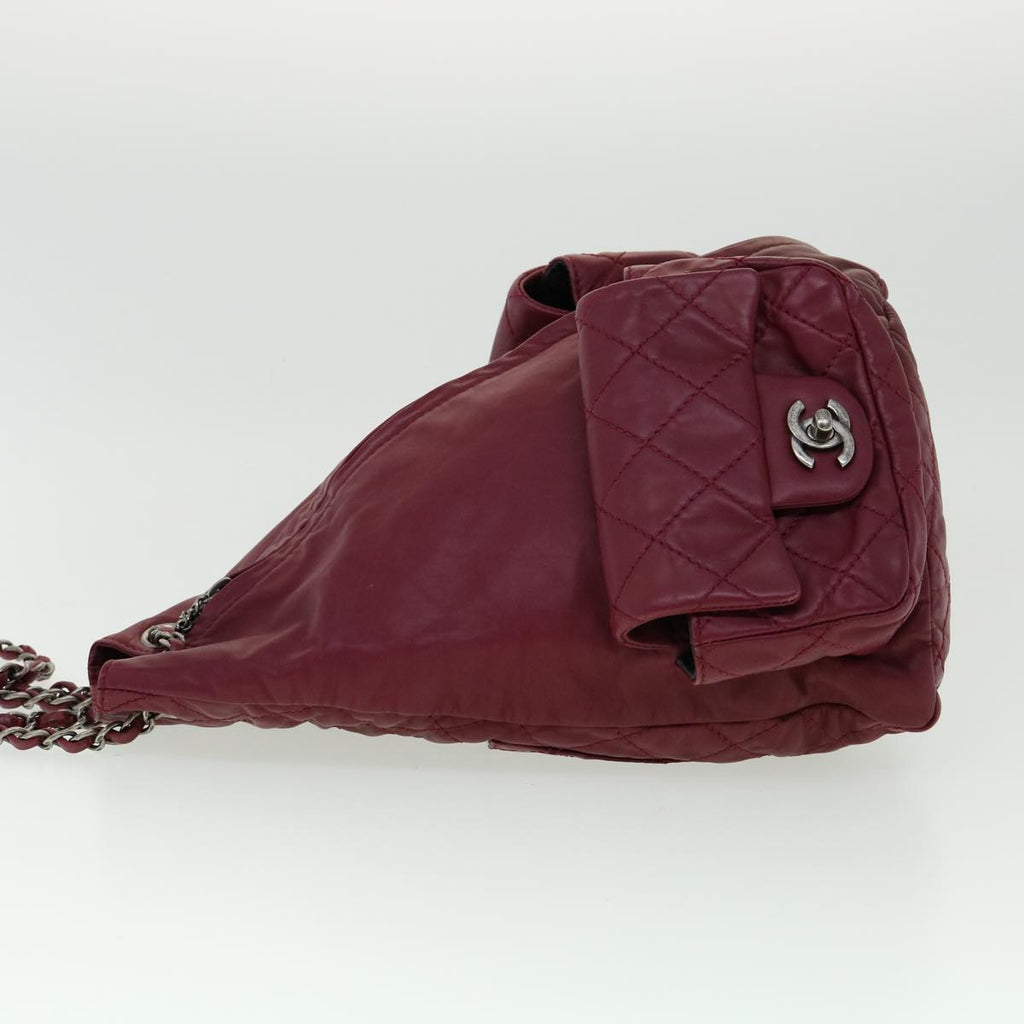 CHANEL Matelasse Chain Backpack Lamb Skin Bordeaux CC  30736A