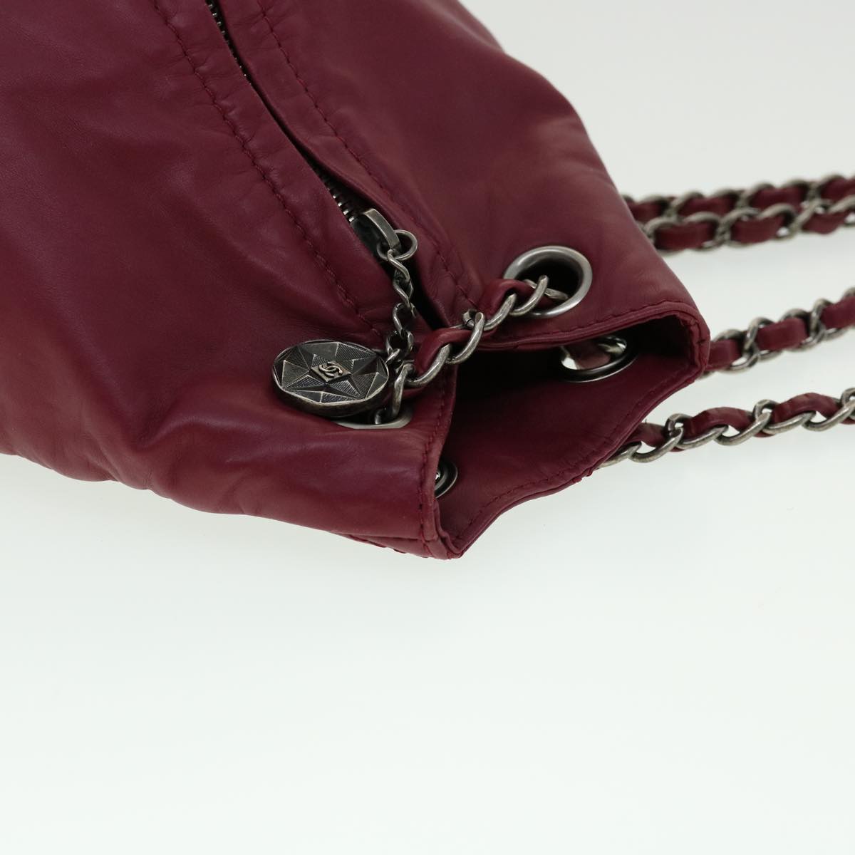 CHANEL Matelasse Chain Backpack Lamb Skin Bordeaux CC  30736A