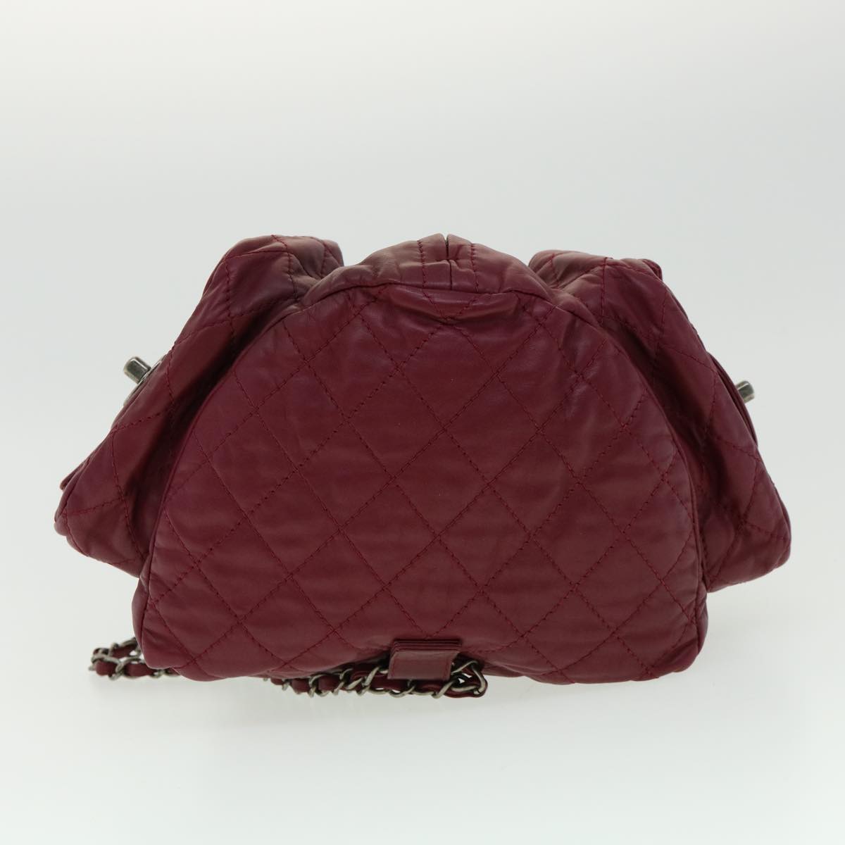 CHANEL Matelasse Chain Backpack Lamb Skin Bordeaux CC  30736A