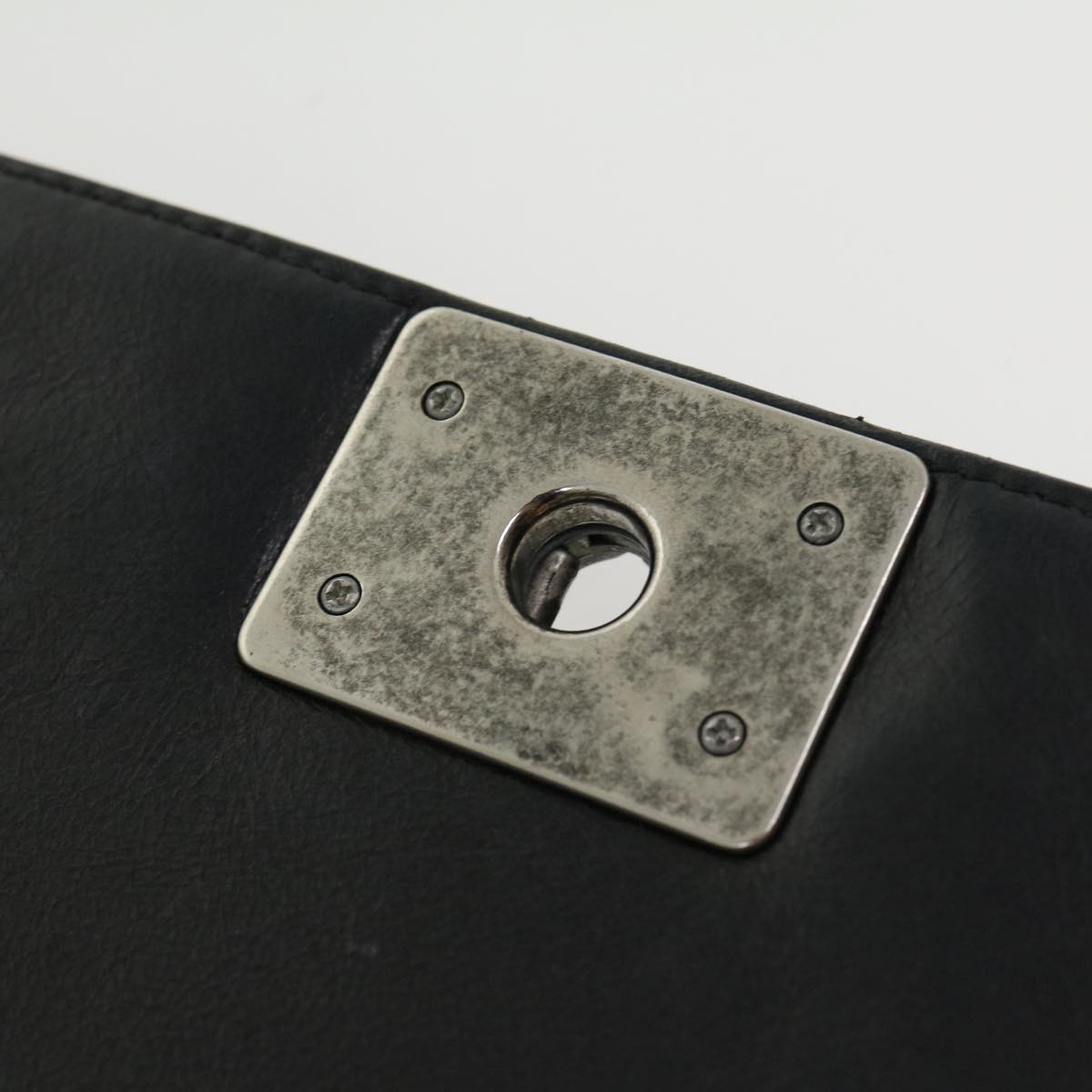 CHANEL Big Matelasse Boy  Chain Shoulder Bag Lamb Skin Black Auth 30943A