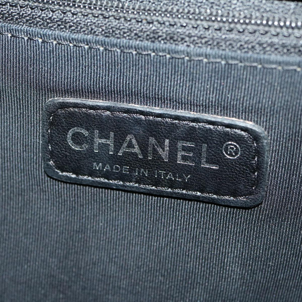 CHANEL Big Matelasse Boy  Chain Shoulder Bag Lamb Skin Black  30943A