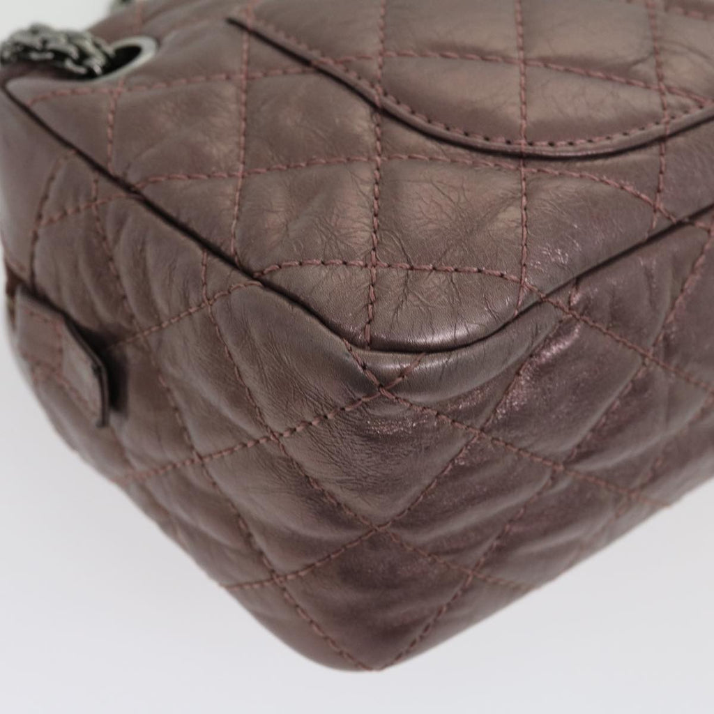 CHANEL Matelasse Chain Shoulder Bag Lamb Skin Purple CC  30949A