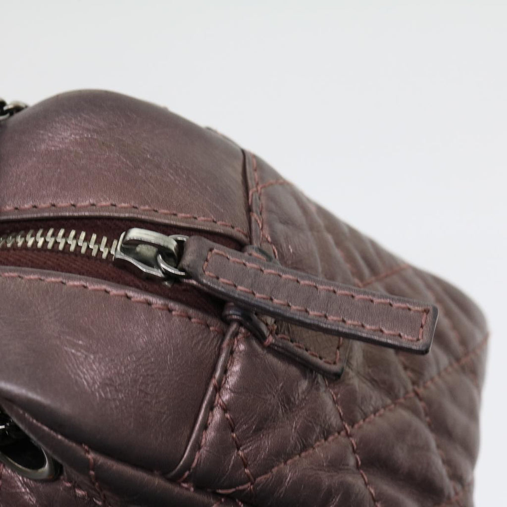CHANEL Matelasse Chain Shoulder Bag Lamb Skin Purple CC  30949A
