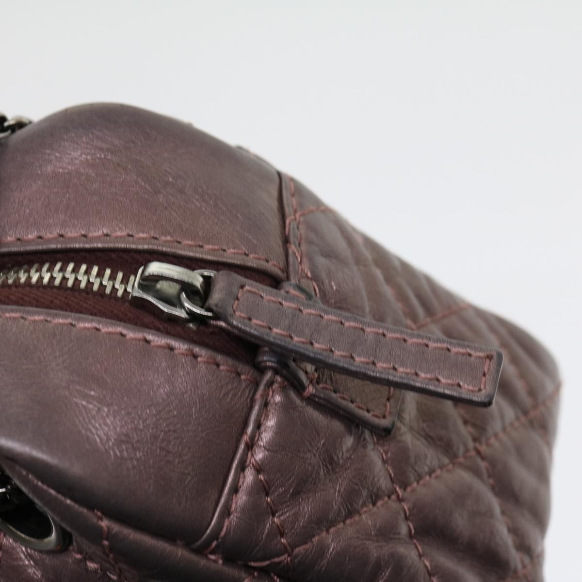 CHANEL Matelasse Chain Shoulder Bag Lamb Skin Purple CC Auth 30949A