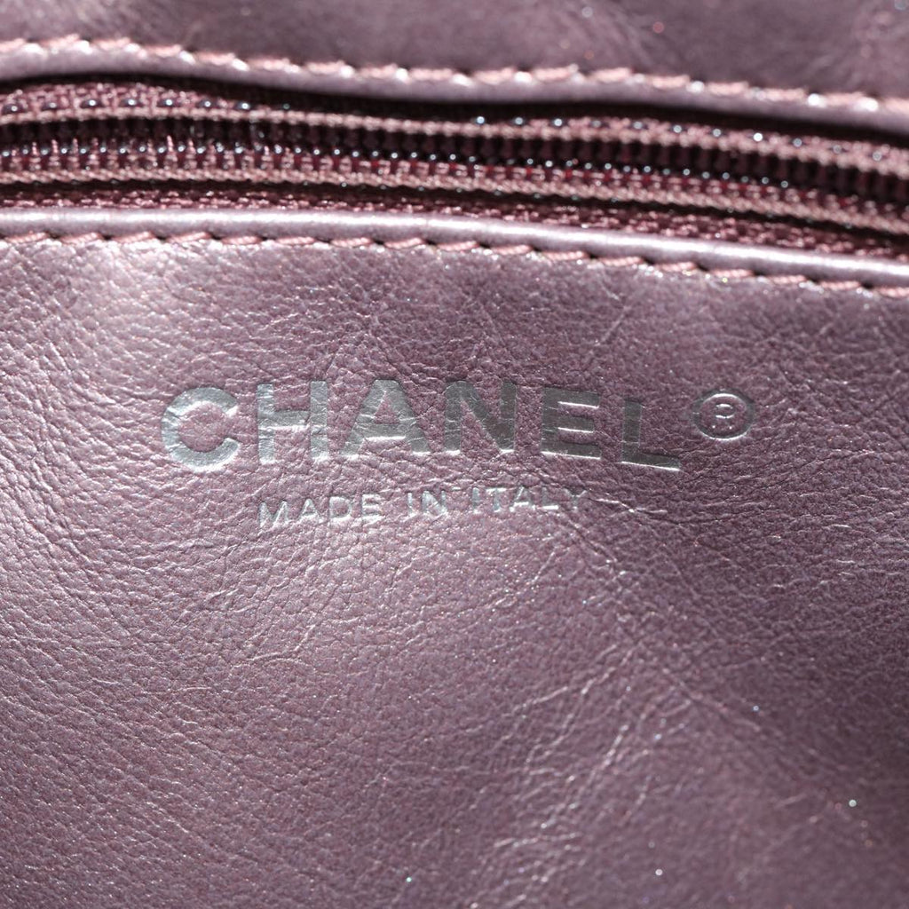 CHANEL Matelasse Chain Shoulder Bag Lamb Skin Purple CC Auth 30949A