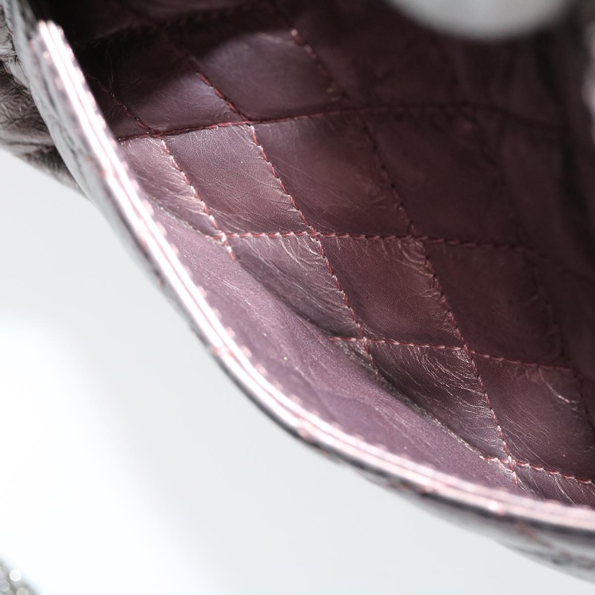 CHANEL Matelasse Chain Shoulder Bag Lamb Skin Purple CC  30949A