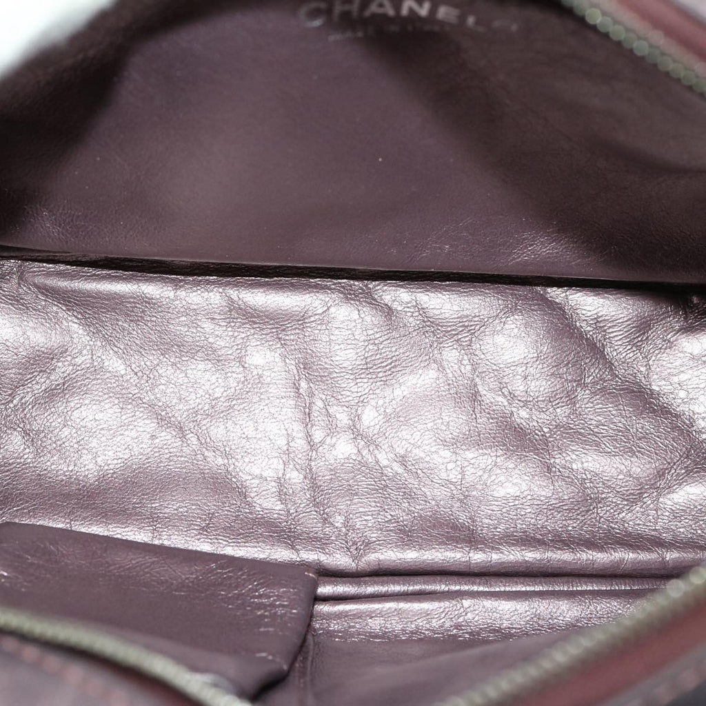 CHANEL Matelasse Chain Shoulder Bag Lamb Skin Purple CC  30949A
