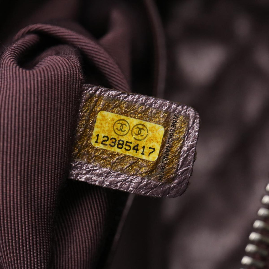 CHANEL Matelasse Chain Shoulder Bag Lamb Skin Purple CC  30949A