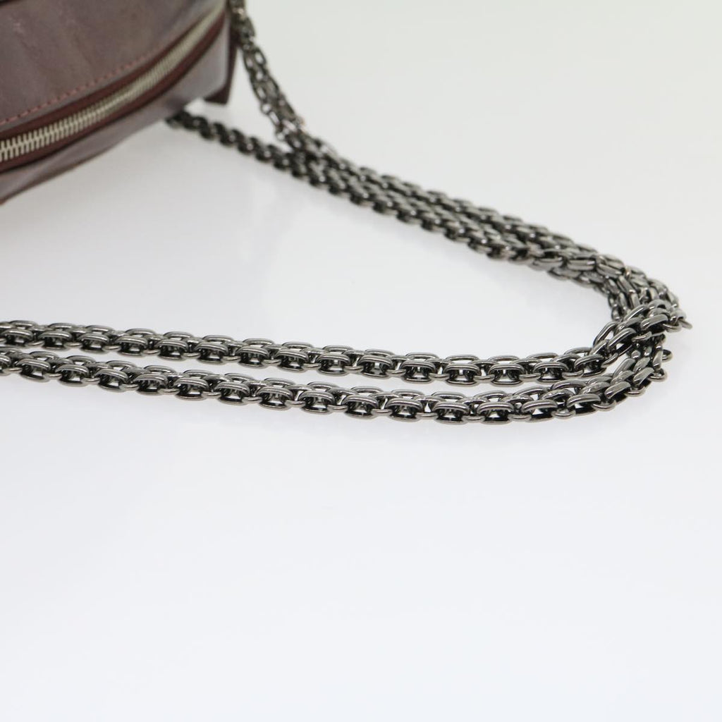 CHANEL Matelasse Chain Shoulder Bag Lamb Skin Purple CC  30949A