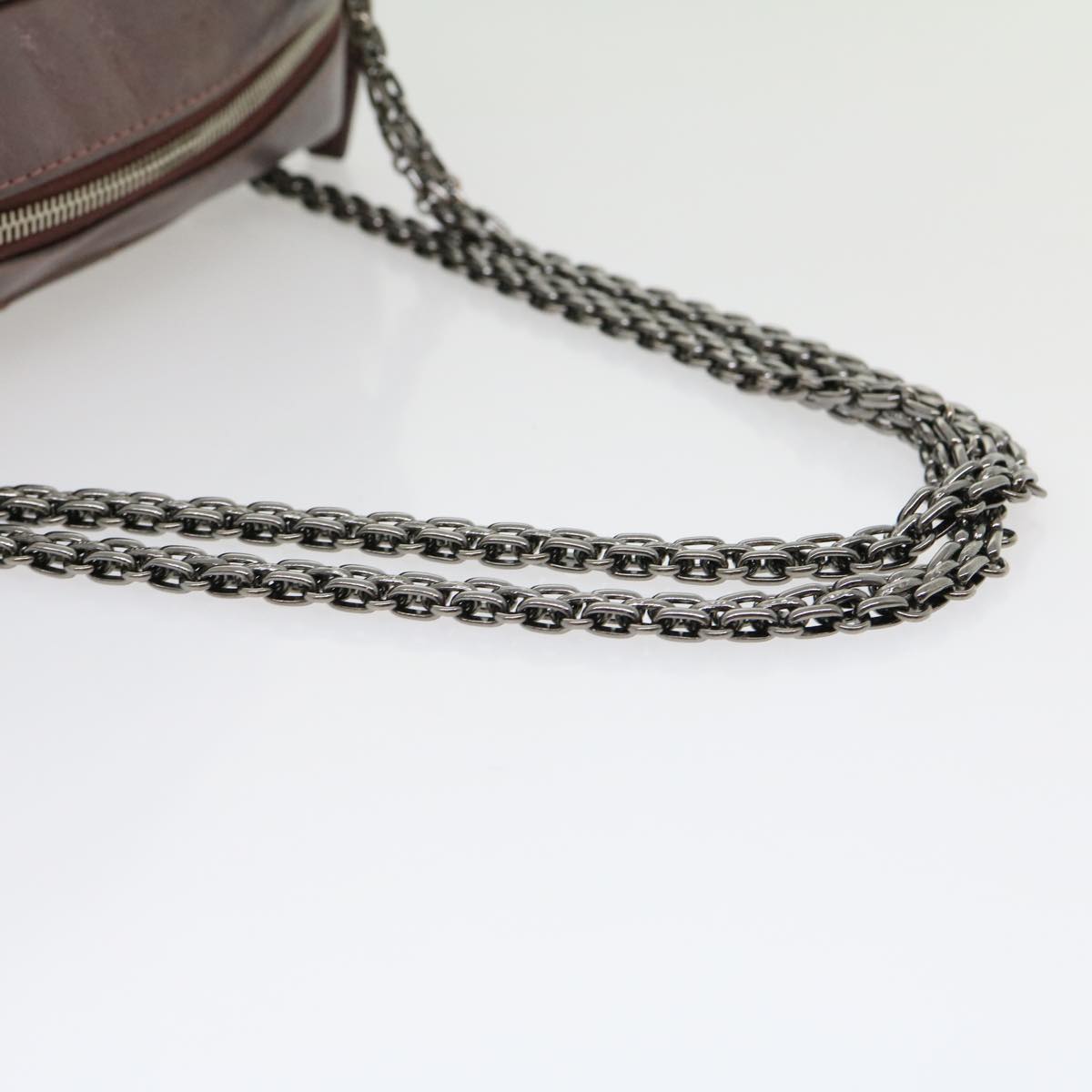 CHANEL Matelasse Chain Shoulder Bag Lamb Skin Purple CC Auth 30949A