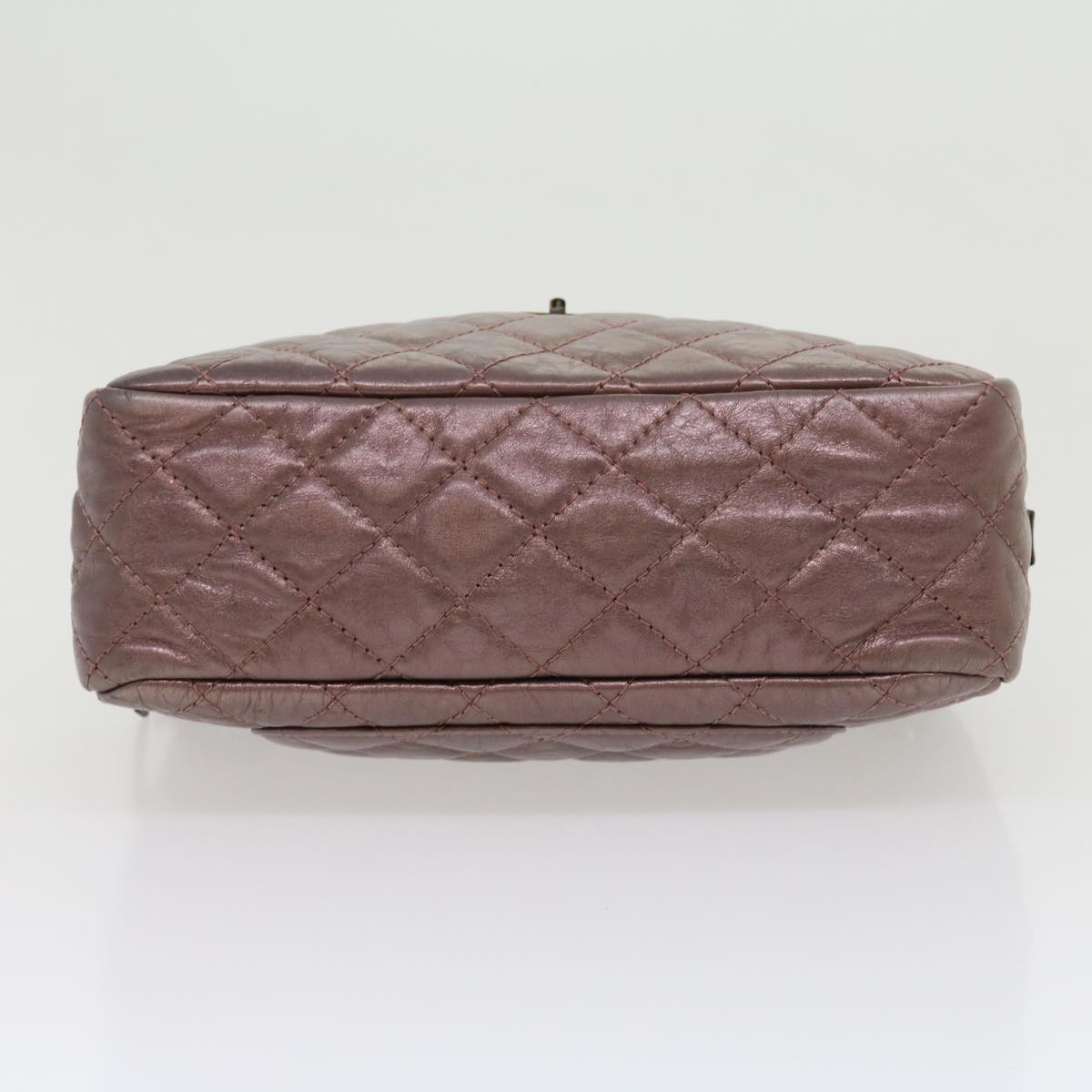 CHANEL Matelasse Chain Shoulder Bag Lamb Skin Purple CC Auth 30949A