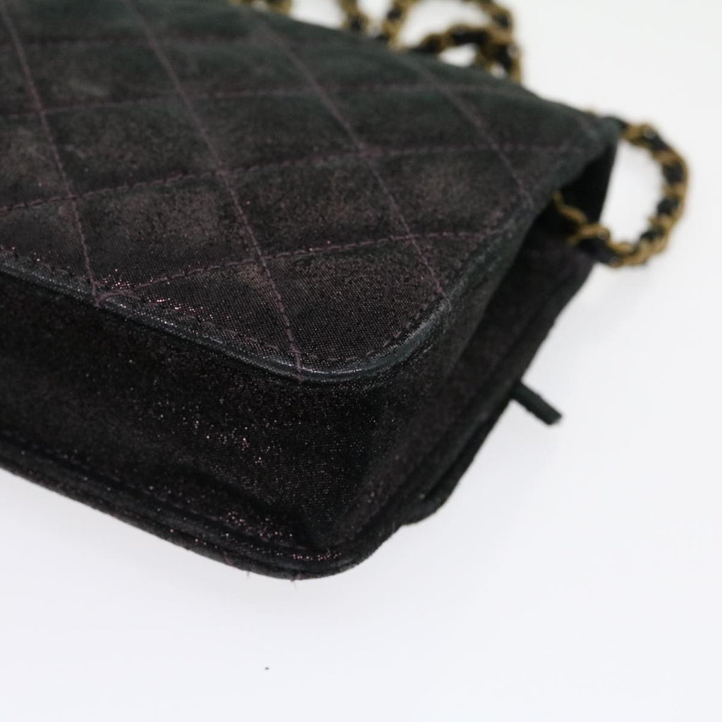 CHANEL Matrasse Chain Shoulder Bag Satin Purple CC  30950A