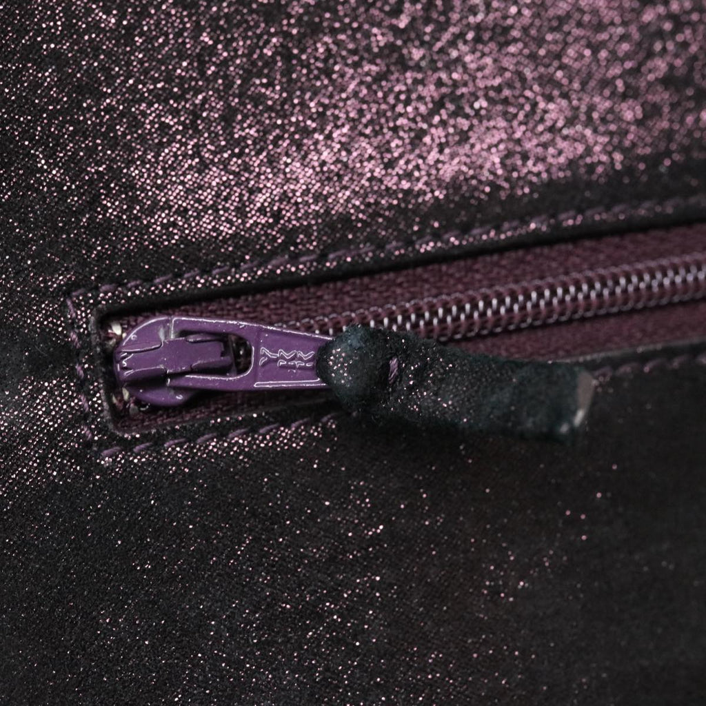 CHANEL Matrasse Chain Shoulder Bag Satin Purple CC Auth 30950A