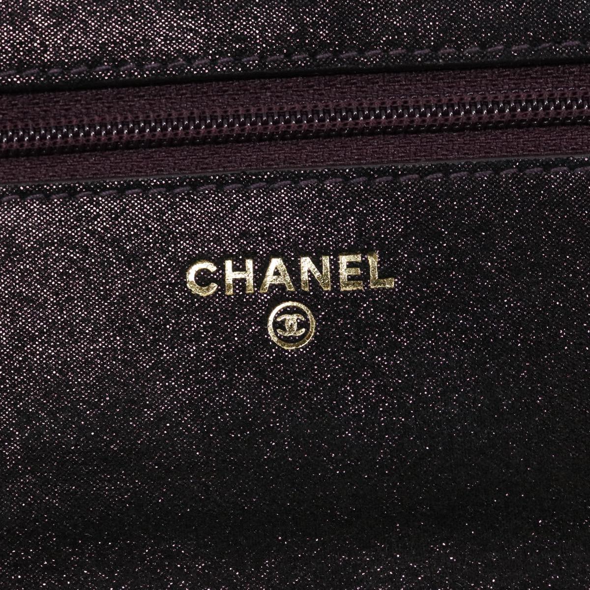 CHANEL Matrasse Chain Shoulder Bag Satin Purple CC  30950A
