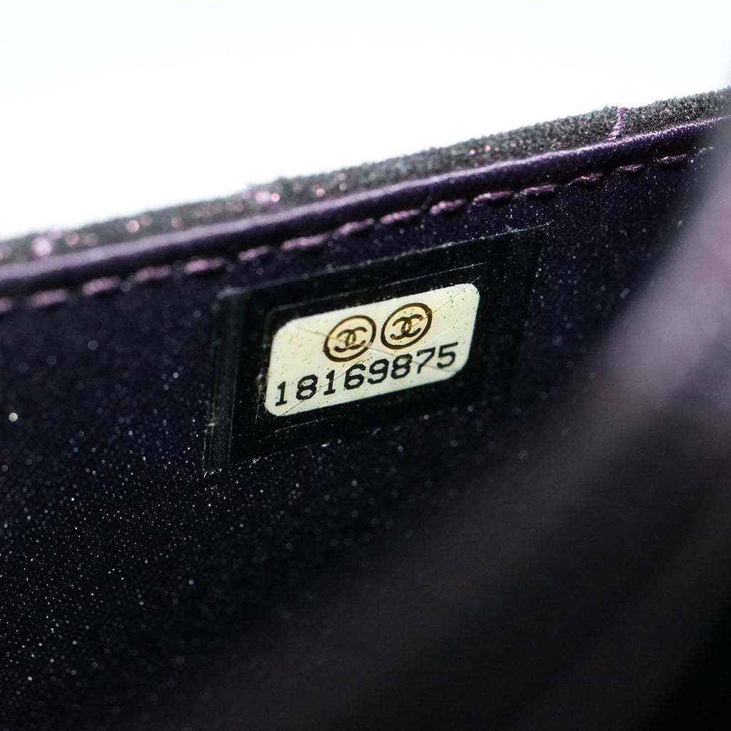 CHANEL Matrasse Chain Shoulder Bag Satin Purple CC  30950A