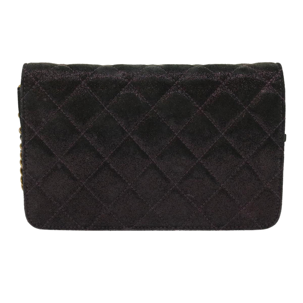 CHANEL Matrasse Chain Shoulder Bag Satin Purple CC  30950A