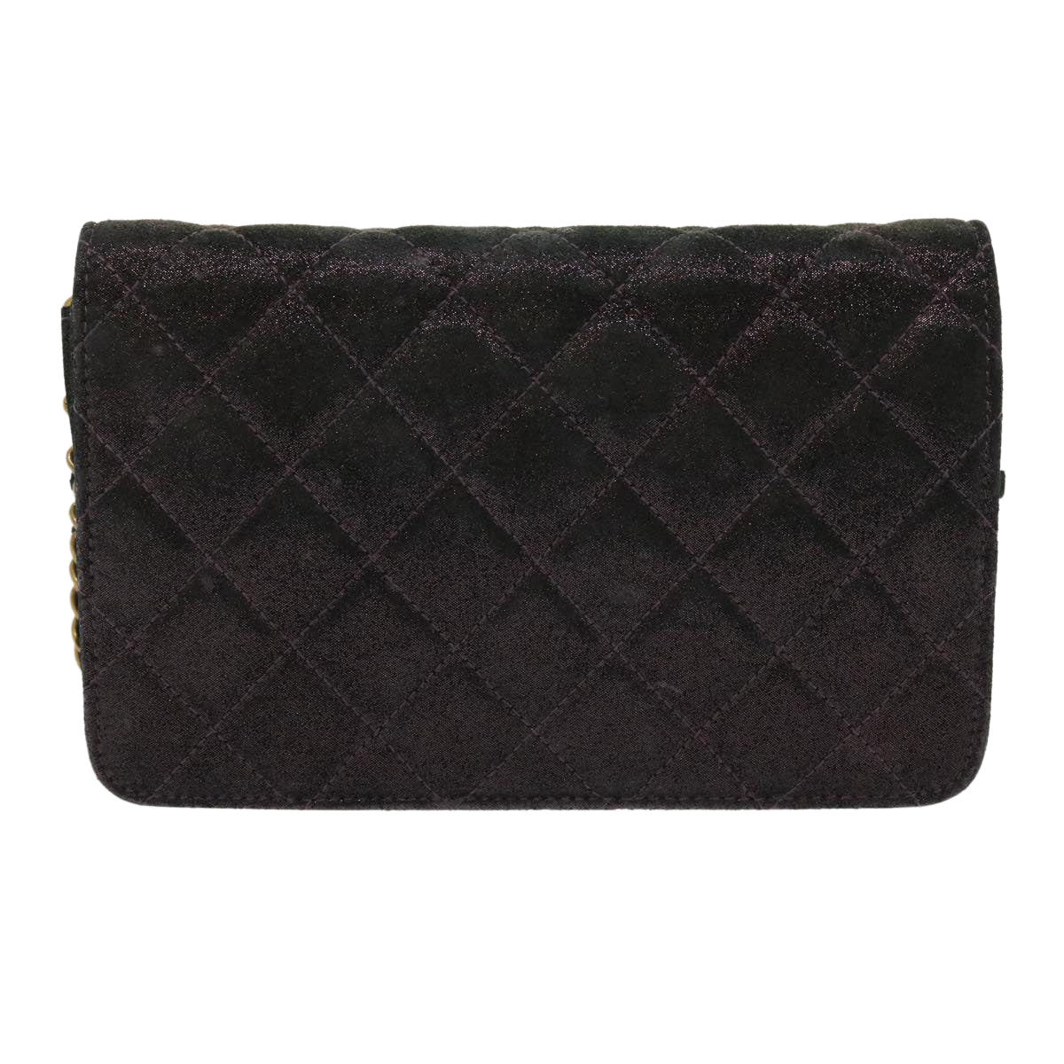 CHANEL Matrasse Chain Shoulder Bag Satin Purple CC  30950A